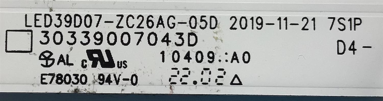 KIT DE LED'S PARA TV INSIGNIA (3 PIEZAS) / NUMERO DE PARTE LED39D07-ZC26AG-05D / 30339007043D / 39000M82 / 220112BB04 / E78030 / PANEL LC390TA2A 2B / MODELO NS-39DF310NA21 - Imagen 4